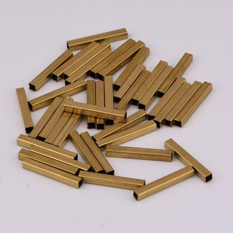 50pcs/lot Original Copper Long Square Tube Loose Beads 15x2mm Handmade Brass Spacer Beads DIY Jewelry Making Bracelets Supplier ► Photo 1/4