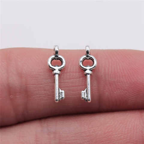 WYSIWYG 50pcs Antique Silver Color 5x14mm Key Charms Pendant For Jewelry Making Diy Jewelry Findings ► Photo 1/3