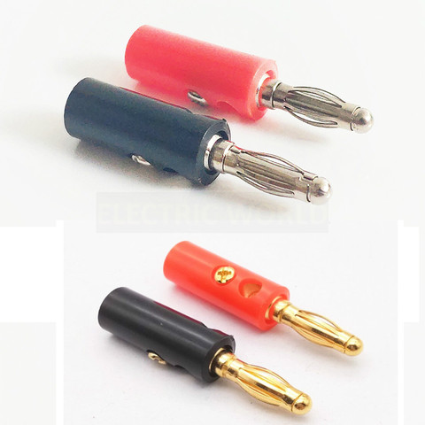 Metal banana clip Crocodile clips connector Screw Gold Plate Plugs Connectors 4mm in stock Black Red banana plug socket ► Photo 1/5