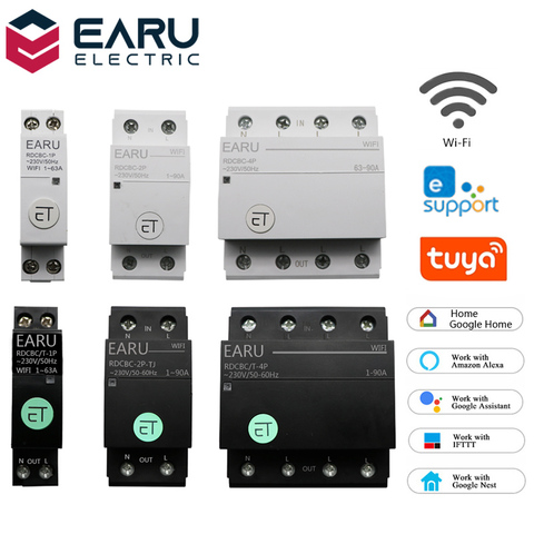 WIFI Circuit Breaker Smart Time Timer Relay Switch Voice Remote Control by Tuya eWeLink APP Smart House Amazon Alexa Google Home ► Photo 1/6