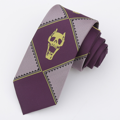 Anime JoJo Bizarre Adventure Necktie KILLER QUEEN Kira Yoshikage Skull Neck Tie Halloween Cosplay Costumes Accessories Man Woman ► Photo 1/6