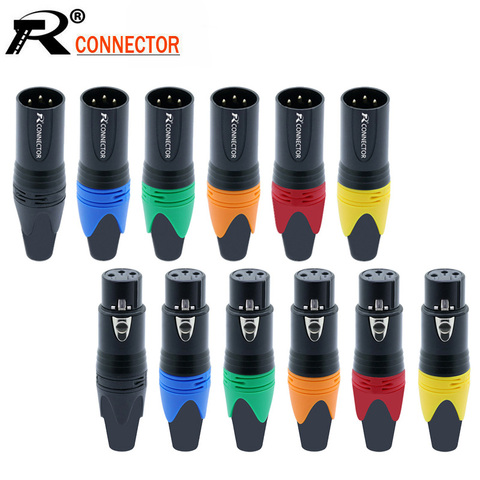 10PCS/lot 3 Pin XLR Plug Jack Male / Female Microphone Connector MIC Adapter XLR Cable Termininal Audio Wire Connector 7 Colors ► Photo 1/6