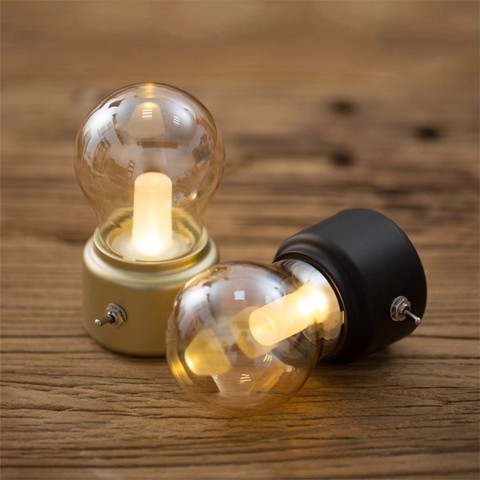 Retro LOFT Night Light Black Iron Art LED Light Edison Bulb USB Charging Lamps Kids Bedroom Bedside Lam Home Deco Nightlight DC ► Photo 1/5