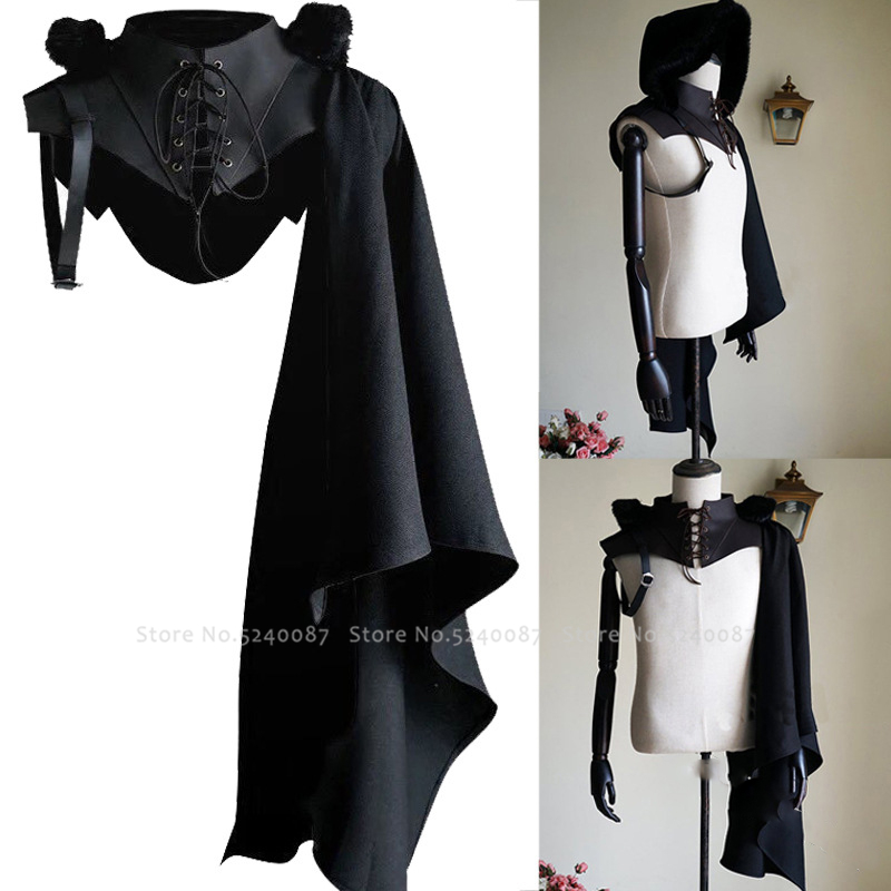 Men Gothic Knight Single Sleeve Shawl Armor Medieval Viking Pirate Cloak  Hooded Capes Soldier Tops Party Anime Cosplay Costumes - Price history &  Review | AliExpress Seller - Shop5240087 Store 