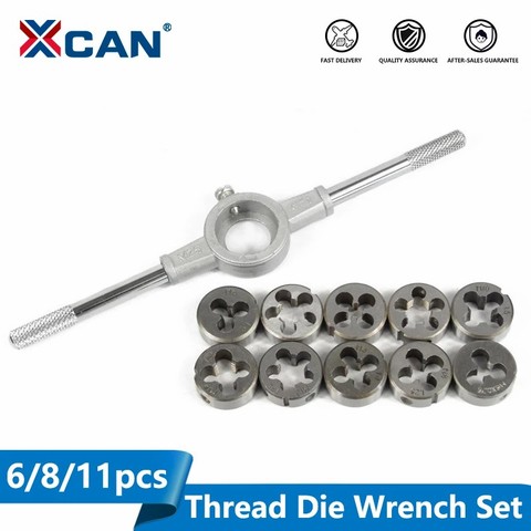 XCAN 6/8/11pcs Metric Die Wrench Sets Circular Die Kit Screw Thread Taps and Die Hand Tapping Tools ► Photo 1/6