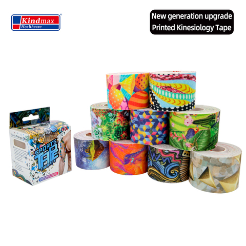 Kindmax Healthcare Fashion Printing Colourful Kinesiology Tape Kit for Athletic Sports Muscle Protector 5cm x 5m Roll ► Photo 1/6