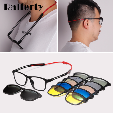 Ralferty Anti Slip Prescription Sunglasses Men Clip On Glasses Frame Sport Optic Anti Blue Adjustable Hanging Neck Eyeglasses ► Photo 1/6