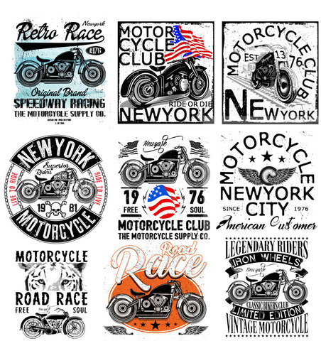 Iron on Patches Motorcycle Patches Clothing Applications Thermo Transfer for Clothes Biker Badges Stickers Punk DIY T-shirt E ► Photo 1/6