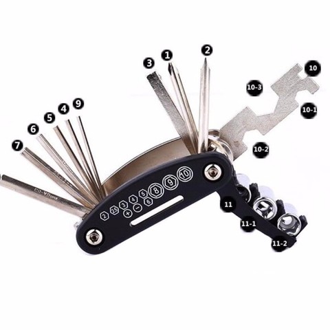 Multi tool allen hex motor fix MTB Mountain cycle wrench Motorcycle multipurpose Screwdriver kit spoke repair multitool ► Photo 1/1