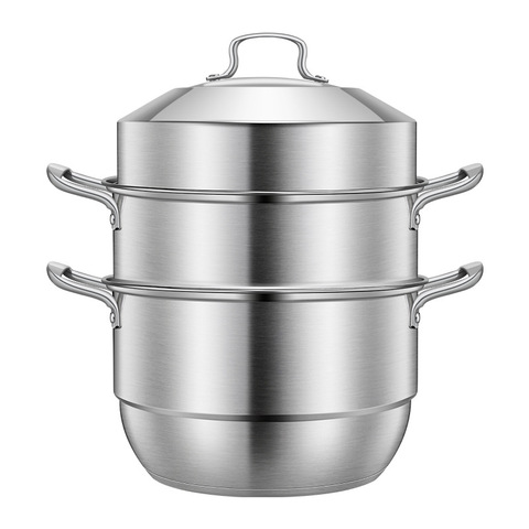 304 Steamer Stainless Steel Three-layer Two-layer Double-layer Thickened Double Boilers Bottom Pot ► Photo 1/6