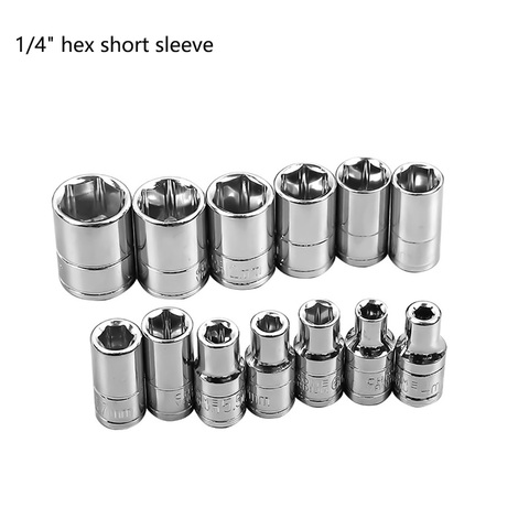 1/4inch 4-14mm sleeve six angle sleeve Hex Deep Socket Wrench Head  Sleeve for Ratchet Wrench Auto Repair Hand Tool ► Photo 1/6