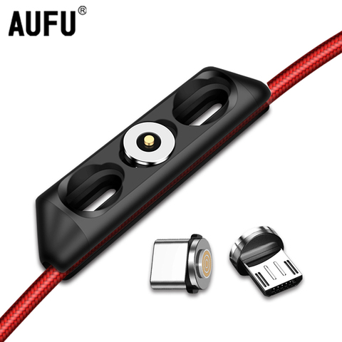 AUFU Magnetic Cable Plug Case Portable Storage Box Magnet Charger Plugs Micro USB Type C Connector Storage Box Case ► Photo 1/6