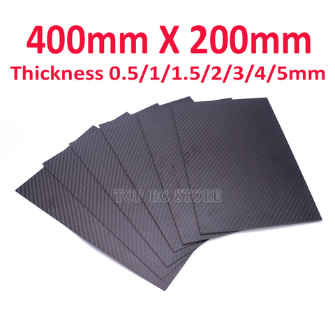 100% 3K Carbon Fiber Plate Panel Sheet Matt 400mm x 200mm 0.5mm 1mm 1.5mm 2mm 3mm 4mm 5mm High Composite Hardness Material plate ► Photo 1/3
