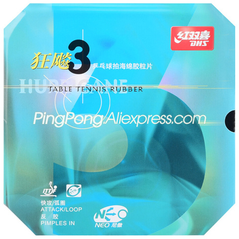 H38/T2.1 DHS Hurricane 3 NEO HURRICANE 3 Table Tennis Rubber Hurricane-3 Pips-in Original DHS Ping Pong Sponge ► Photo 1/6