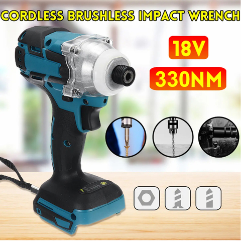 WENXING 18V 330Nm Cordless Brushless Impact Electric Screwdriver Stepless Speed Rechargable Driver Adapted To Makita Battery ► Photo 1/6