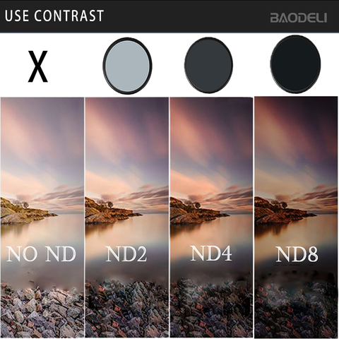 BAODELI Nd 2 4 8 Filter 49 52 55 58 67 72 77 82 Mm For Camera Canon Lens M50 600d 2000d Nikon D3200 D3500 D5100 D5600 Sony A6000 ► Photo 1/6