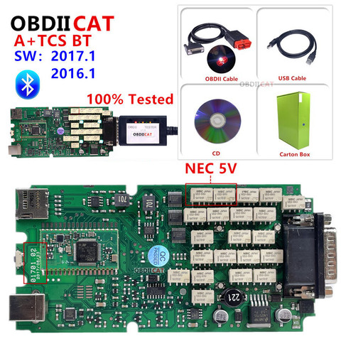 OBDIICAT 2017.1 A+++ Quality Single TCS multidiag pro+ Bluetooth Single TCS 2016.1 keygen NEC relay obd2 scanner for cars trucks ► Photo 1/5