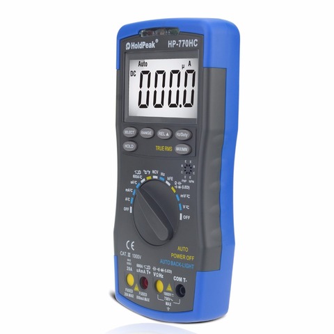 Multimetro HoldPeak HP-770HC True RMS Auto Ranging Digital Multimeter with NCV Feature and Temperature/Frequency/Duty Cycle Test ► Photo 1/6