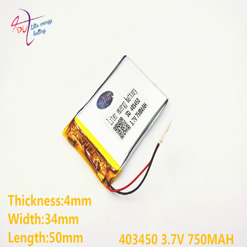 Liter energy battery 403450 3.7V 750mAH 383450 PLIB polymer lithium ion / Li-ion battery for GPS mp3 mp4 mp5 dvd ► Photo 1/3