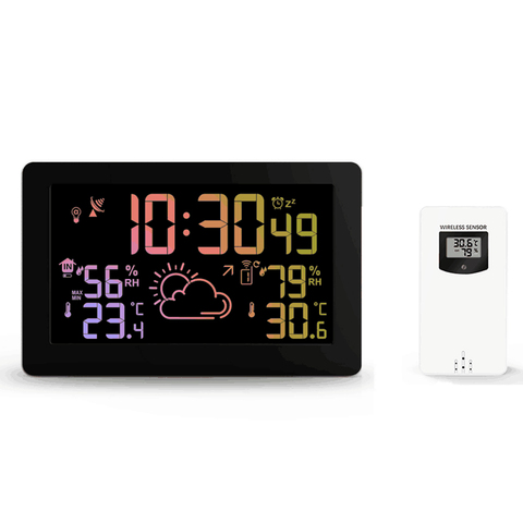 Protmex PT3378A Wireless Weather Station Temperature Humidity Sensor Colorful LCD Display Weather Forecast RCC Clock In/Outdoor ► Photo 1/6