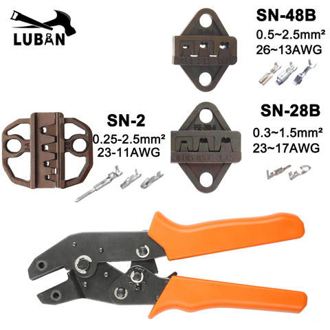 crimping pliers jaw (jaw width 6mm/pliers 190mm) for TAB 2.8 4.8 6.3/C3 XH2.54 3.96 2510 plug spring SN-48B SN-28B SN-2 ► Photo 1/6