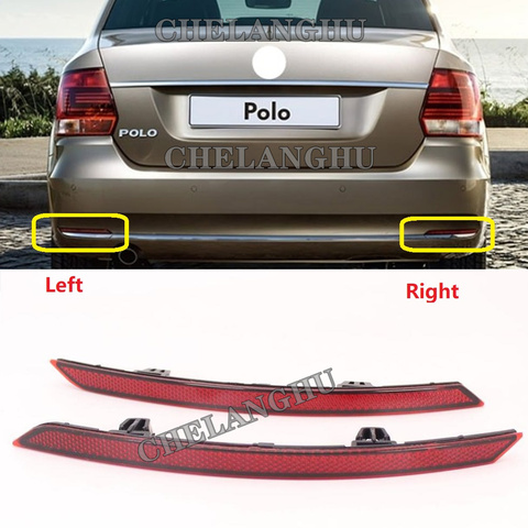 2pcs Red Rear Bumper Reflector Tail Light Bars Brake Parking Warning For VW Polo Sedan 2016 2017 2022 ► Photo 1/6