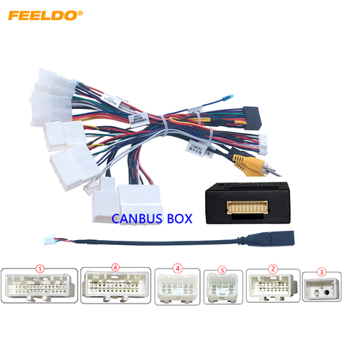 FEELDO Car 16pin Android Wire Harness Power Cable With Canbus For Toyota RAV4(13~15)/C-HR/Highlander/Levin/Corolla/Camry/Reiz ► Photo 1/6