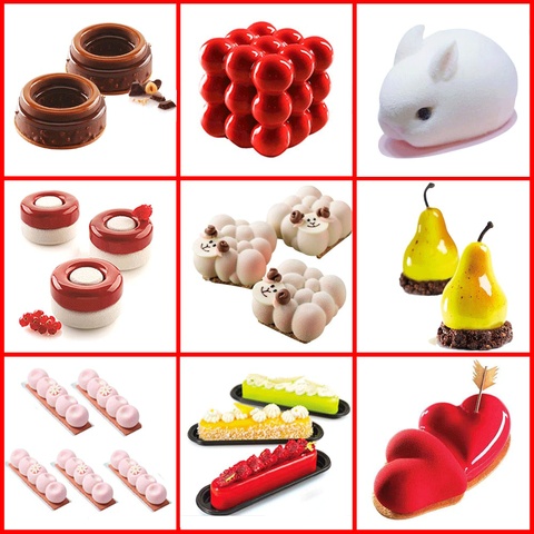 SILIKOLOVE Hot Cake Decorating Moulds Silicone Mold Cake Mold Silicon Baking Tools For Cakes Mousse Mold 3D Cake Tray Baking Pan ► Photo 1/6
