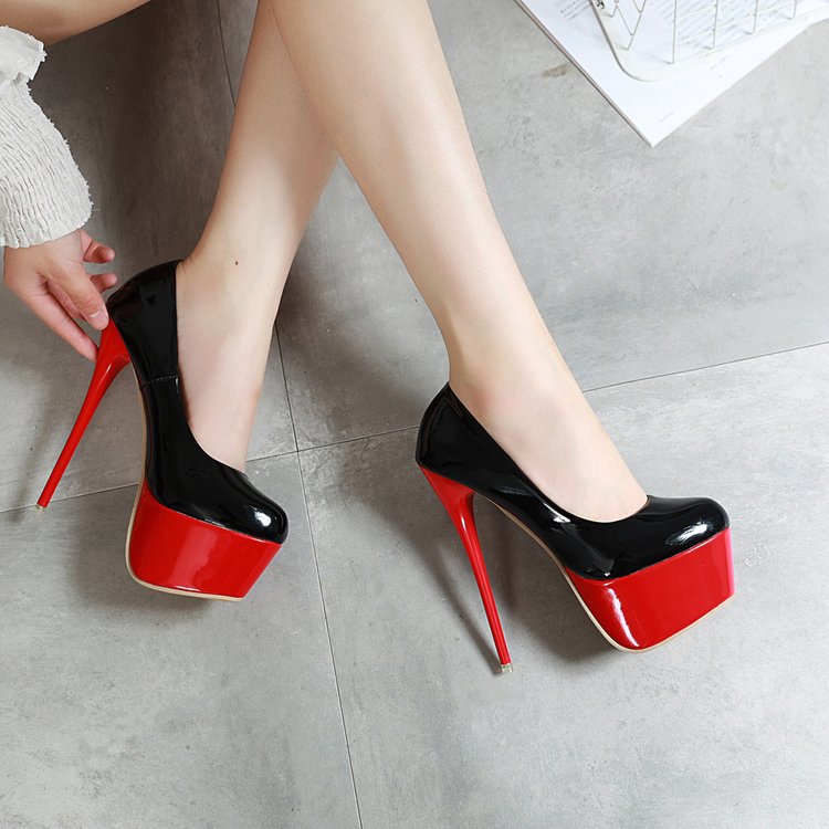 Womens Patent Leather Open Toe High Slim Heels Platform Pumps Slingbacks Sandals
