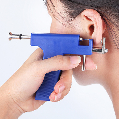 1/5/10 pcs Professional Piercing Gun Kit Ear Stud steel Gold Earring Safe Sterile Ear Nose Navel Body Piercing Gun Set No Pain ► Photo 1/6
