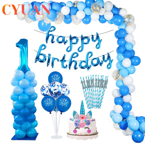 Balloons Happy Birthday On Black Gold And Blue Balloon Sparkles Royalty Free Cliparts Vectors And Stock Illustration Image 67586752