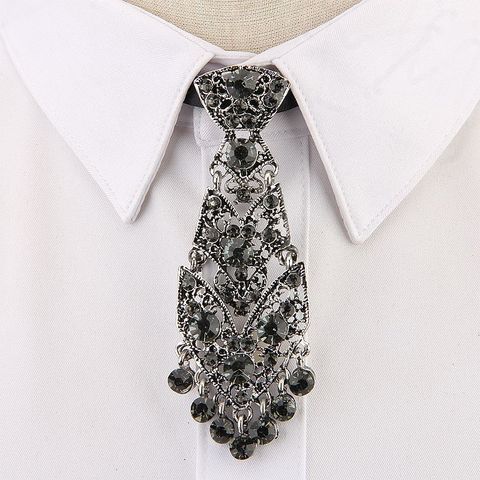 Fashion Personality Crystal Neckties Trendy General Korean Wine Party Wedding Ceremony Metal Short Luxury Tie Men Accessories ► Photo 1/6