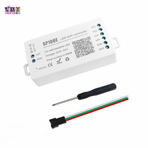 DC 5V 12V 24V SP108E LED SPI pixel WIFI Controller by smart phone APP For WS2811 WS2812B WS2813 APA102 LED Strip Light Tape ► Photo 1/1