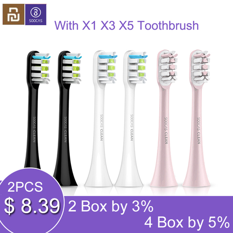SOOCAS X3 X1 X5 Replacement Toothbrush heads for Xiaomi Mijia SOOCARE X1 X3 sonic electric tooth brush head original nozzle jets ► Photo 1/6