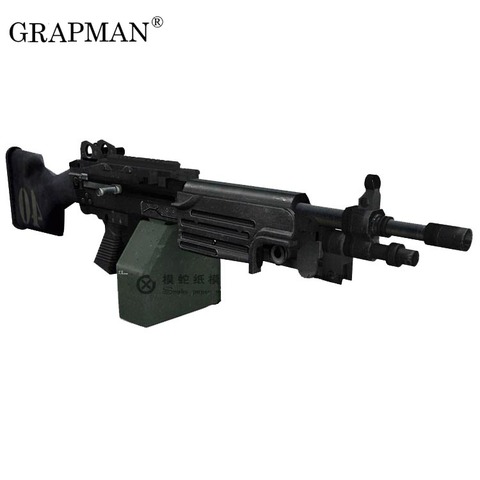 1:1 m249 light machine gun 3D Paper Model Gun Weapon Puzzles Papercraft Hand-made Toy ► Photo 1/4