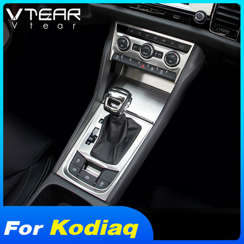 Vtear for Skoda Kodiaq car center console cover decoration Gear storage panel trim AC frame mouldings styling accessories auto ► Photo 1/6