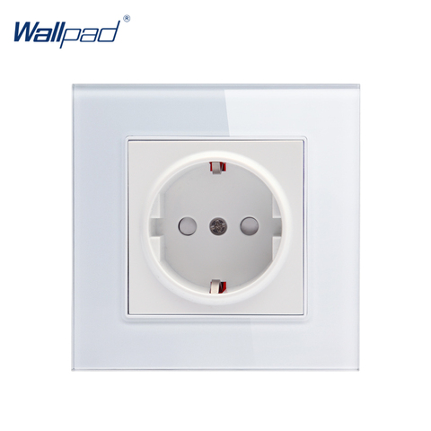 EU Schuko Socket Wallpad Crystal Glass Panel 110V-250V 10A-16A EU German Standard 16A Wall Socket Plug Power Outlet ► Photo 1/6