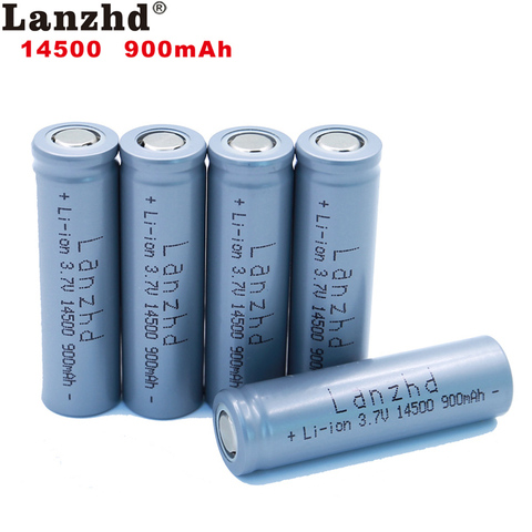 PALO 2-16pcs 14500 900mAh 3.7V Li-ion Rechargeable Batteries AA Battery  Lithium Cell for Led Flashlight Headlamps Torch Mouse