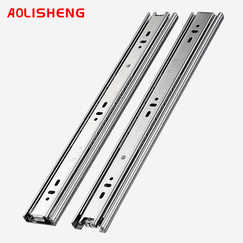 AOLISHENG Stainless Steel Drawer Slide Rail 8-24 Inch Ball Bearing Three Sections Full Exhibition ► Photo 1/6