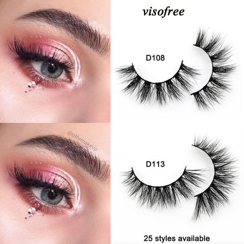 Visofree Eyelashes 3D Mink Lashes Handmade Full Strip Lashes Cruelty Free Luxury Mink Eyelashes Makeup Lash maquiagem faux cils ► Photo 1/6