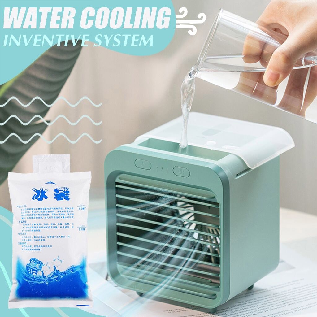 Mini Air Conditioner Cooler Fan Rechargeable For Outdoor Desktop USB Portable 