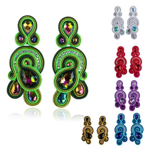 KPACTA Fashion Soutache Earring 2022 Retro Design Ethnic Style Handmade Weaving women's  Earring Drop Earring Accessories ► Photo 1/6