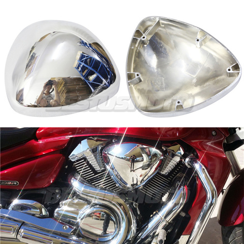 Left Right Side Motorcycle Chrome Air Cleaner Filter Cover Cap For Suzuki Boulevard M109 M109R Intruder VZR1800 ► Photo 1/5