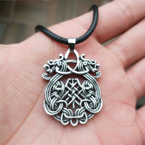 Double Dragons Connected With Trinity Symbol Viking Dragon Ship Pendants Necklaces ► Photo 1/6