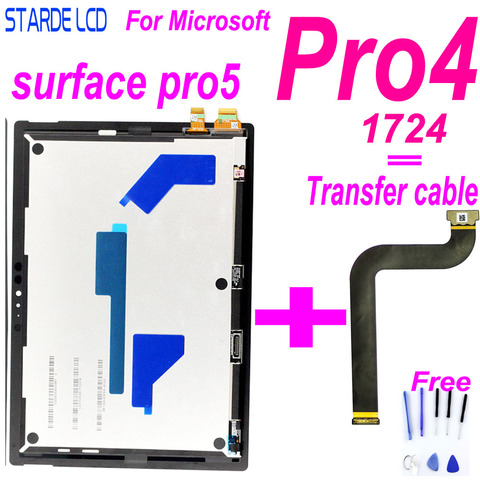 Original For Microsoft Surface Pro 4 1724 Pro 5 Pro5 1796 LCD Display Screen Digitizer Touch Panel Glass Assembly Replacement ► Photo 1/6