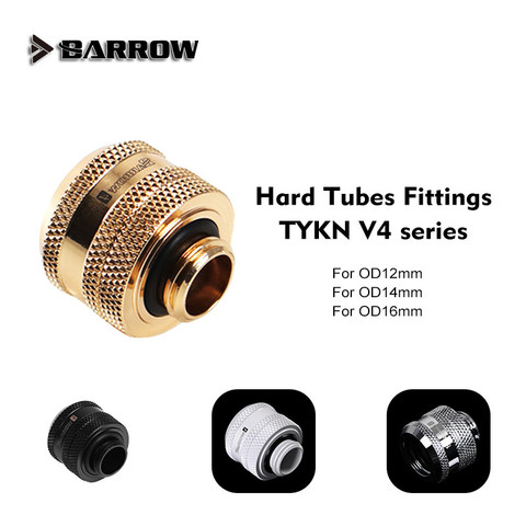 Barrow Hard Tube Fitting Water Cooling Metal Connector G1/4'' OD12mm 14mm OD16mm Hand Compression Brass Fitting TYKN ► Photo 1/5