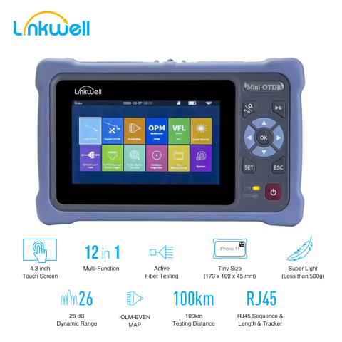 Active Fiber LIVE-IN Test MINI OTDR 1310nm 1550nm  SM Optic Reflectometer Touch Screen VFL OLS OPM Event Map Ethernet Cable Test ► Photo 1/6