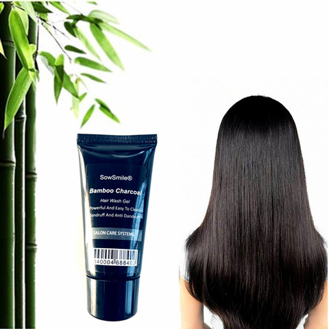 New Eco friendly Bamboo Charcoal Black Hair Scratch Dandruff Remove Wash Clean Care Shampoo Grain Mud Gel ► Photo 1/6