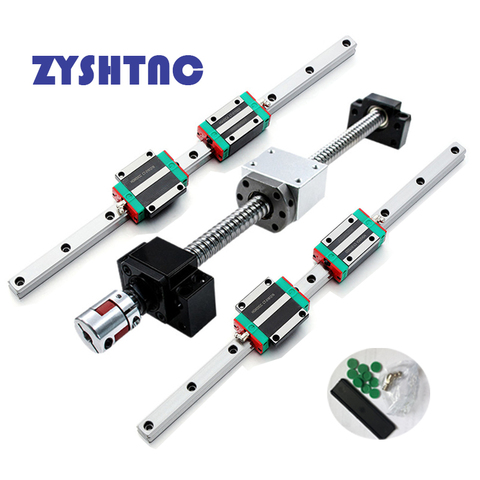 HGR20 Square Linear guides rail 2set HGR20+guide block HGH20CA+SFU1605 ball screw 5mm lead screw+ BK12BF12cnc linear actuator ► Photo 1/4