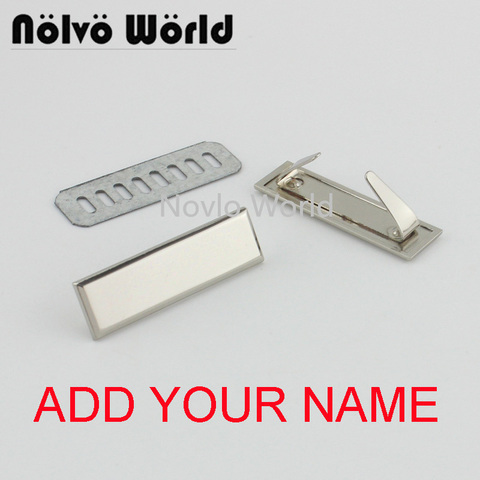 5-20-100 pieces,Engrave YOUR NAME 45*13mm light gold silver long rectangle ornament purse label tags,bag purse metal labels ► Photo 1/6